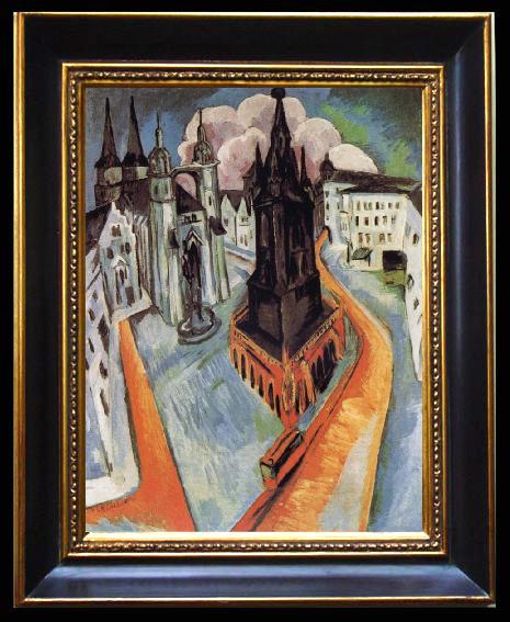 framed  Ernst Ludwig Kirchner The Red Tower in Halle, Ta093